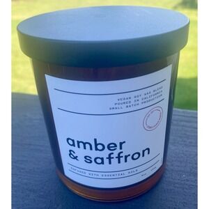 Leoben Co Amber & Saffron Vegan Soy Wax Candle 9oz  BRAND NEW